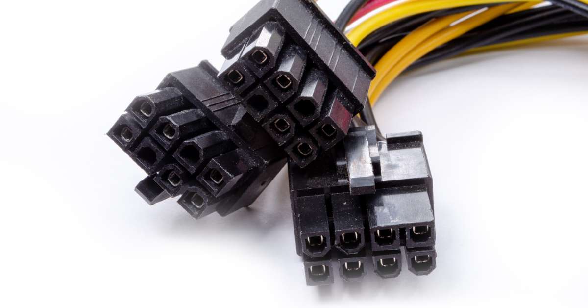 A set of brightly colored wires leads to three separate 8-pin connectors. They stand out against the white background.